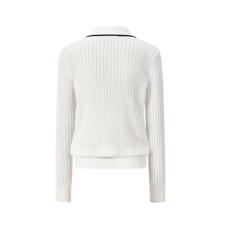 Giovanni Valentino Women's Cable Knit Polo Sweater