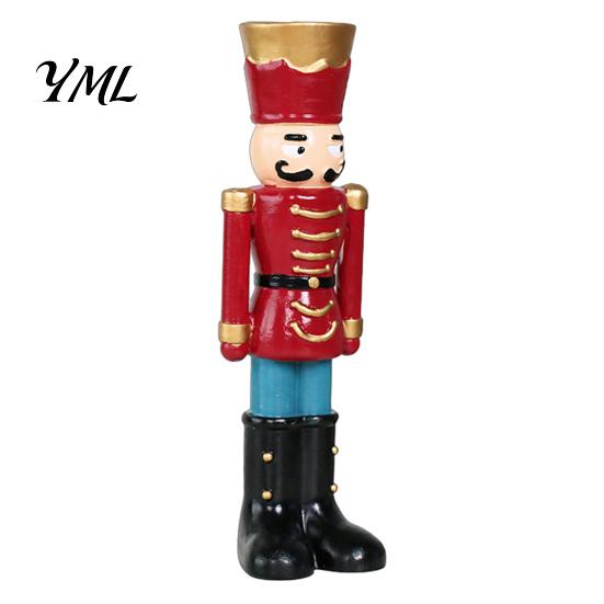 Christmas Gift for Kids Nutcracker Resin Candle Holder, Pastel Soldier Figurine Fireplace Decorations Desk Shelf, Festive Home Tabletop Decor, Holiday
