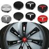 Car Sticker 2025 New Tesla 4Pcs 56mm Emblem Badge Sticker Original Wheel Hub Cover Car Accessorie For Tesla Model 3 Model Y S X