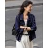 Demana Women's Denim-Style Rivet Pocket Lapel Jacket
