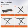 Portable DJ Table with Double-X Braced Keyboard Stand Adjustable Height
