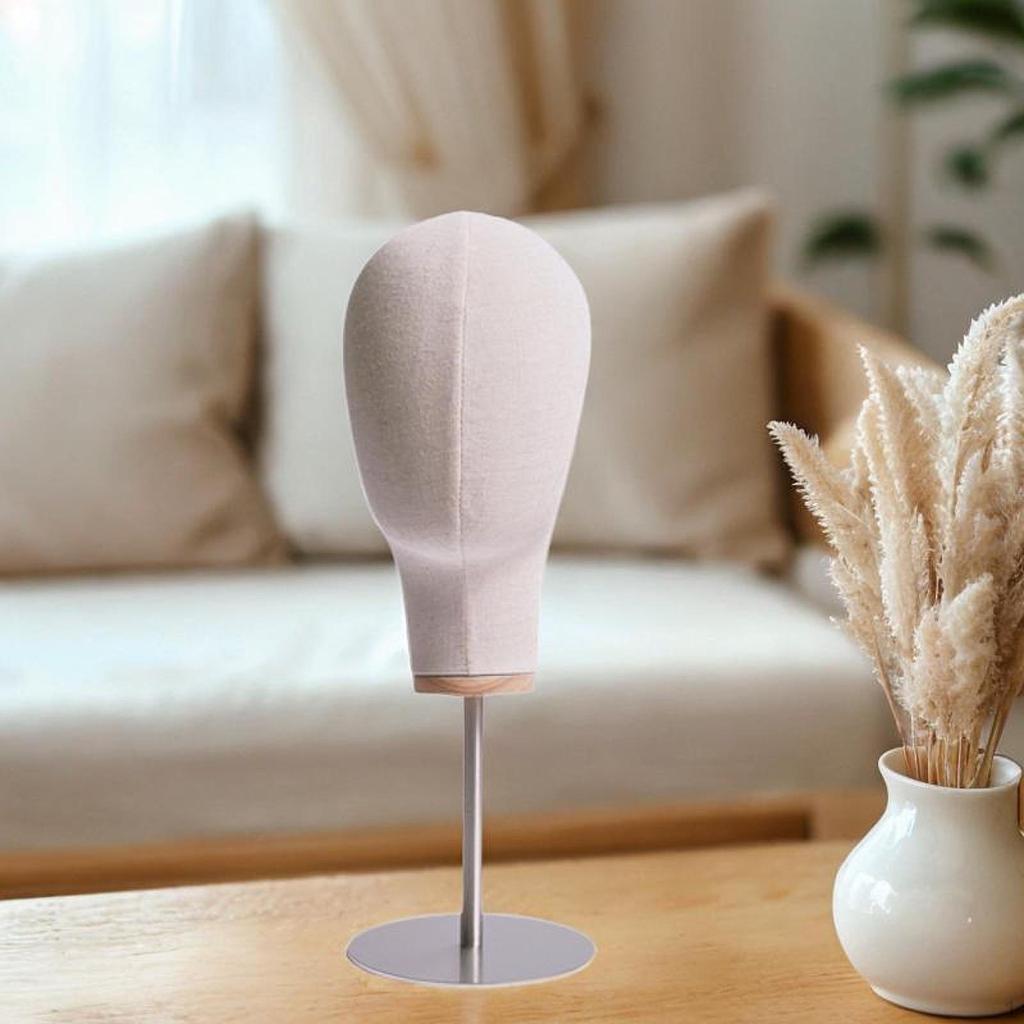 17 Inch Stainless Steel Base Hat Hairpieces Display Stand Multipurpose for Store Mall Use