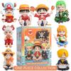 1-8Pcs One Piece Q Edition Doll Food Series Cute Luffy Zoro Ace Sanji Yamato Model Cartoon Collect Car Desk Decoration Toy Gift