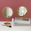 Makyaj ve Soyunma Masası Üstü Aynaları Ev Dekorasyonu İçin İskandinav Altın Yuvarlak Makyaj Aynası 360° Dönebilen Ayarlanabilir Kozmetik Ayna