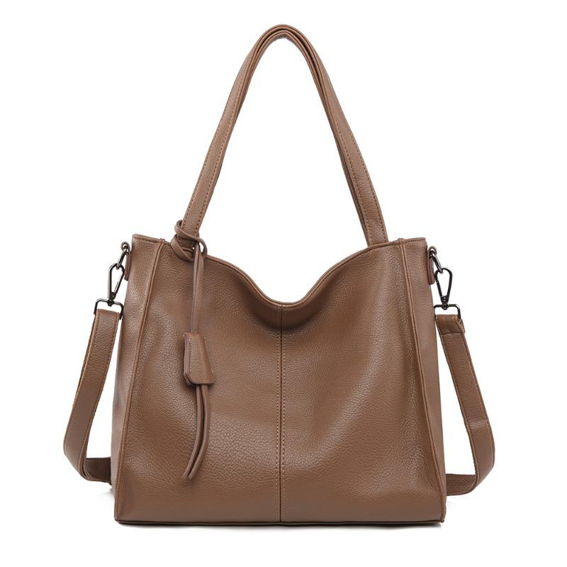 New tote bag autumn and winter soft leather large capacity mother bag high sense simple commuter shoulder bag women