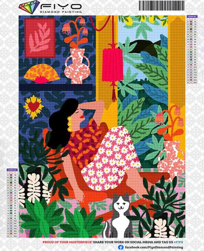 5D Diamant Malerei Tropical Bunte Mädchen Blume Diamant Stickerei Wand Kunst Kreuz Stich Bilder Für Wohnzimmer Wohnkultur quadro