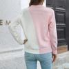 Women's Contrast Color Twisted Three-dimensional Sweater Women's Loose Autumn And Winter Long-sleeved Knitted Sweater