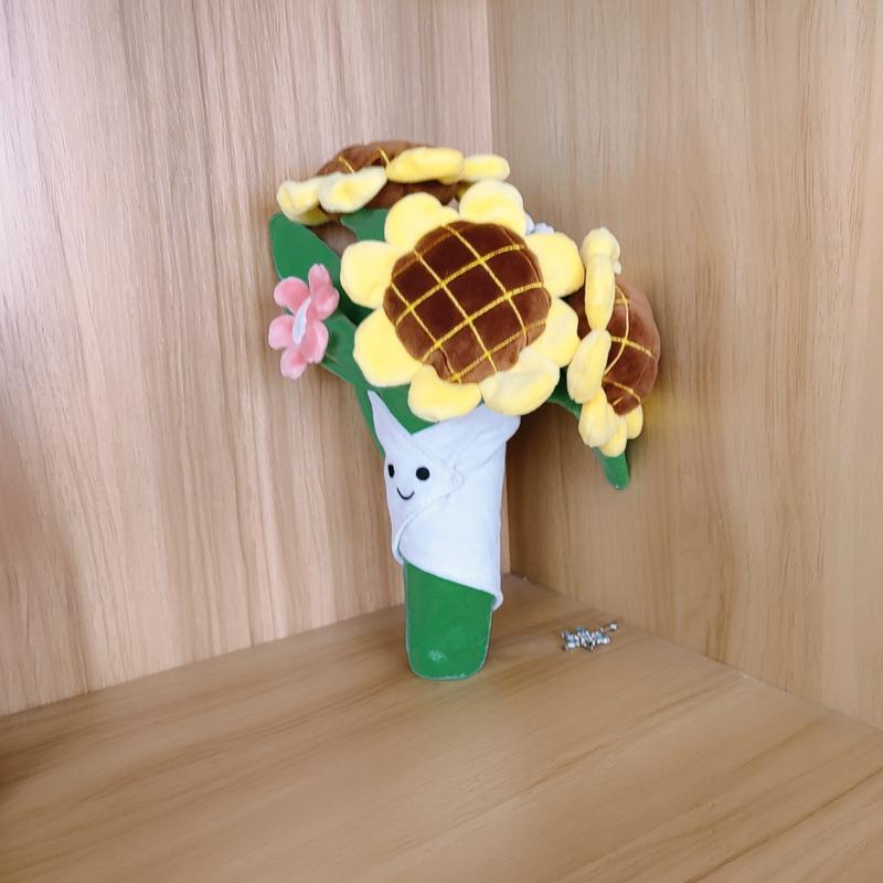 30CM Sunflower Handheld Bouquet Plush Doll Valentine's Day Flower Handmade Doll Girl's Toy Gift Home Decor Decoration Doll Toys