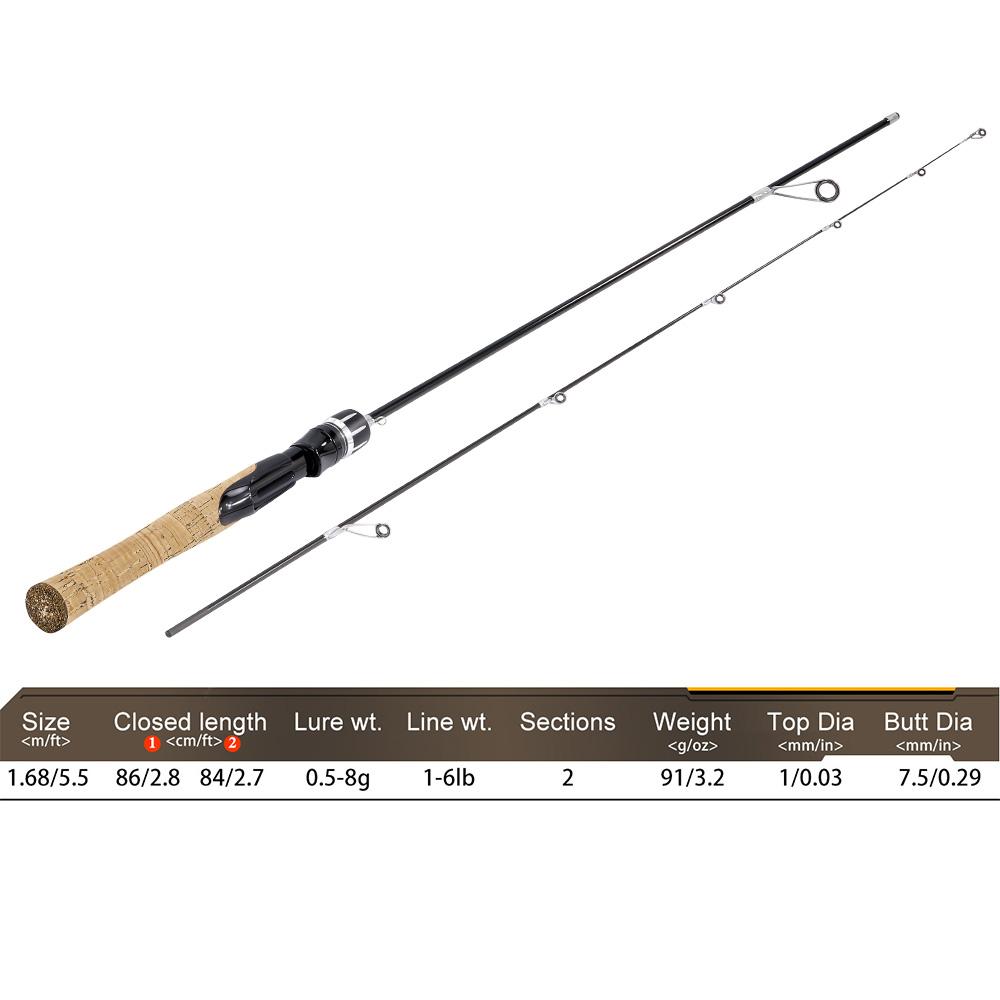 

Спиннинговое удилище 1.68/1.8м Сверхлегкое удилище из углеволокна Удилище для бейткастинга Форель Окунь для рыбалки Песка