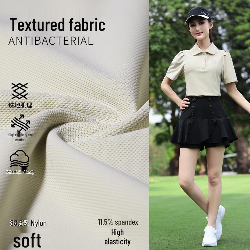 Women's 2026 Spring/Summer Golf Apparel: Breathable Short Sleeve Polo & Tennis T-Shirt Set