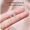 Sterling Silver Zirconia Stud Earrings: Versatile, Luxurious, Super Shiny, Comfortable for Sleep Without Removal