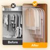 5Pcs Clothes Hanging Dust Covers Insect-Proof Transparent Fully Enclosed Clothing Protector Suit Coat Storage Bags