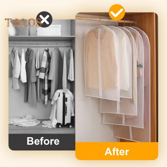 5Pcs Clothes Hanging Dust Covers Insect-Proof Transparent Fully Enclosed Clothing Protector Suit Coat Storage Bags
