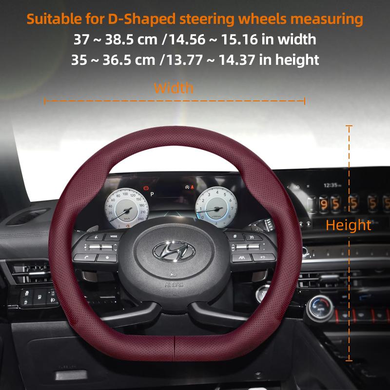 

Suitable for Hyundai Ultra-Thin Breathable Leather Steering Wheel Cover Suitable for I30 Tucson I20 Accent I10 I40 Kona Ix35 Grand Elantra