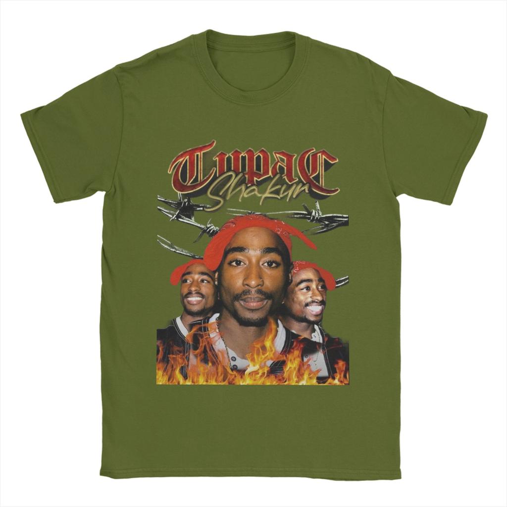 Tupac T Shirts for Men Women Pure Cotton Leisure T-Shirts Crewneck Hip Hop Rapper Tee Shirt Short Sleeve Clothing 4XL 5XL