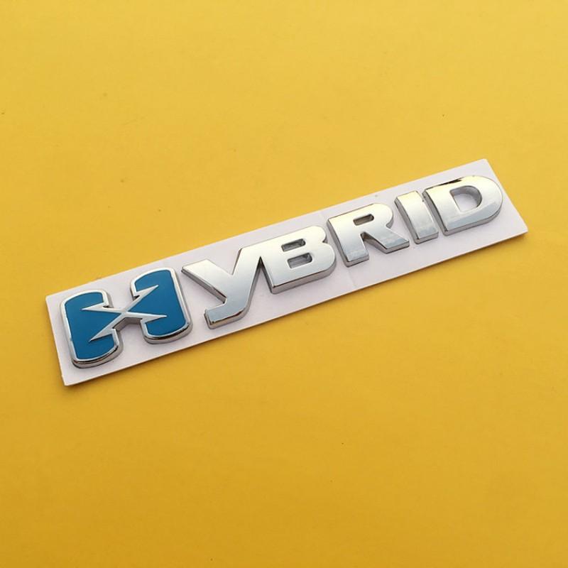 

Car Sticker HYBRID Logo Emblem Chrome Badge Decals for Toyota Camry Volkswagen Mercedes Subaru Honda Prosche Cayene Auto styling