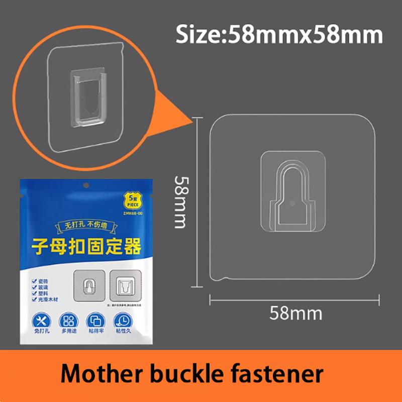 

Paste Hooks Transparent Strong Self-Adhesive Hook With No Trace Storage Rack Buckle Bathroom Storage Adhesive Hook Fixator 5 set