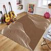 Modern Abstract Wavy Line Area Rug, Minimalist Neutral Tone Floor Mat for Living Room Bedroom, Soft Non-Slip Home Decor Carpet