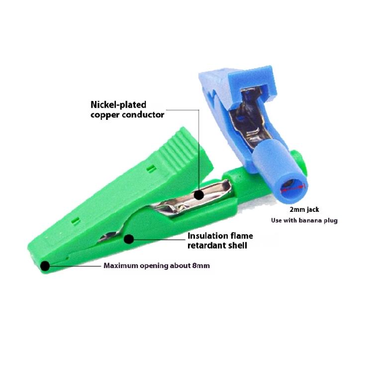 2mm 10A Insulated Alligator Clip Premium Copper Construction Secure Electrical Testing Clamps for Engineers