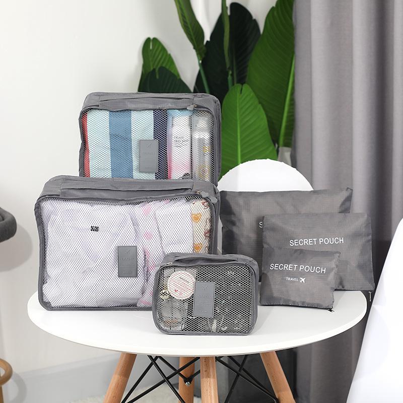 6-Piece Large Size Travel Organizer Portable Suitcase Organizer Clothes Shoes Makeup Bag Luggage Organizer Travel Storage Bag