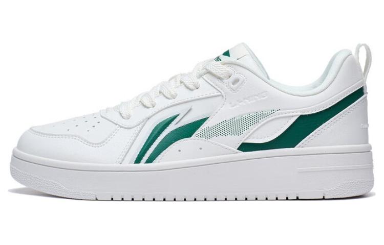 Li Ning Shiyi Slip Resistant Abrasion Resistant Low top Skateboard Shoes Men's White Green AGCT341-1