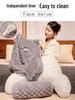 Cartoon Turtle Velvet Lumbar Support Cushion - Soft, Removable, Washable Seat & Sofa Backrest for Bedroom