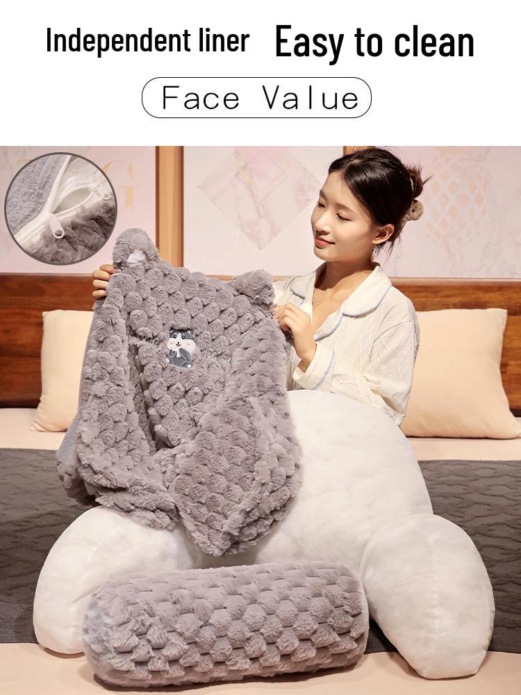 Cartoon Turtle Velvet Lumbar Support Cushion - Soft, Removable, Washable Seat & Sofa Backrest for Bedroom