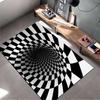 Optische Illusion Spiralmuster Teppich Rutschfester Teppich geeignet für Wohnzimmer- und Schlafzimmer-Sofas.