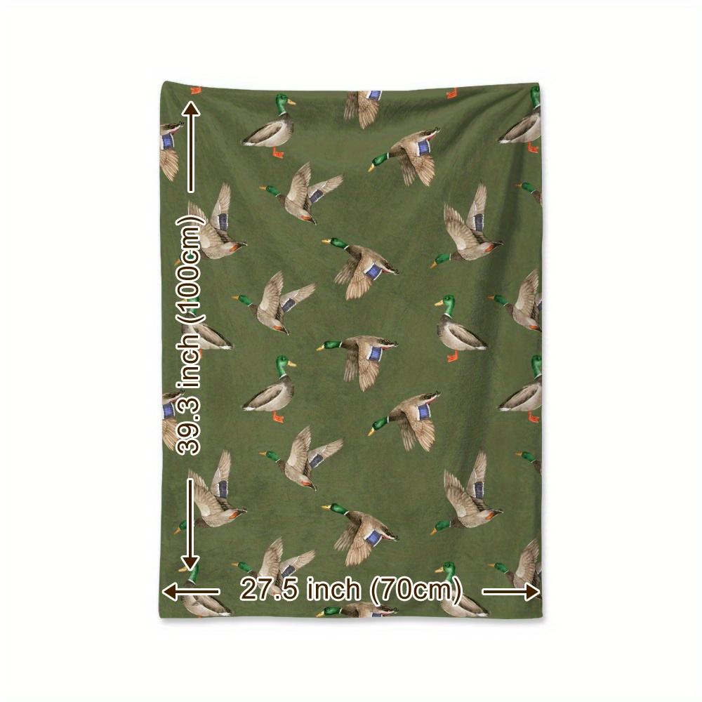 Mallard Duck Fleece Blanket Hunting Outdoor Print Throw Soft Warm All Season Bedding Home Decor Gift for Nature Lovers