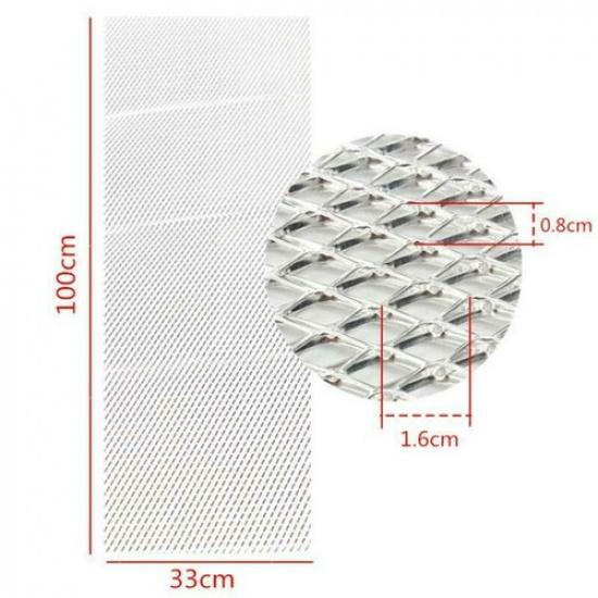 Silver Rhombus Aluminium Car   Mesh Vent Tuning Grille Net 0.31"×0.63" Mesh