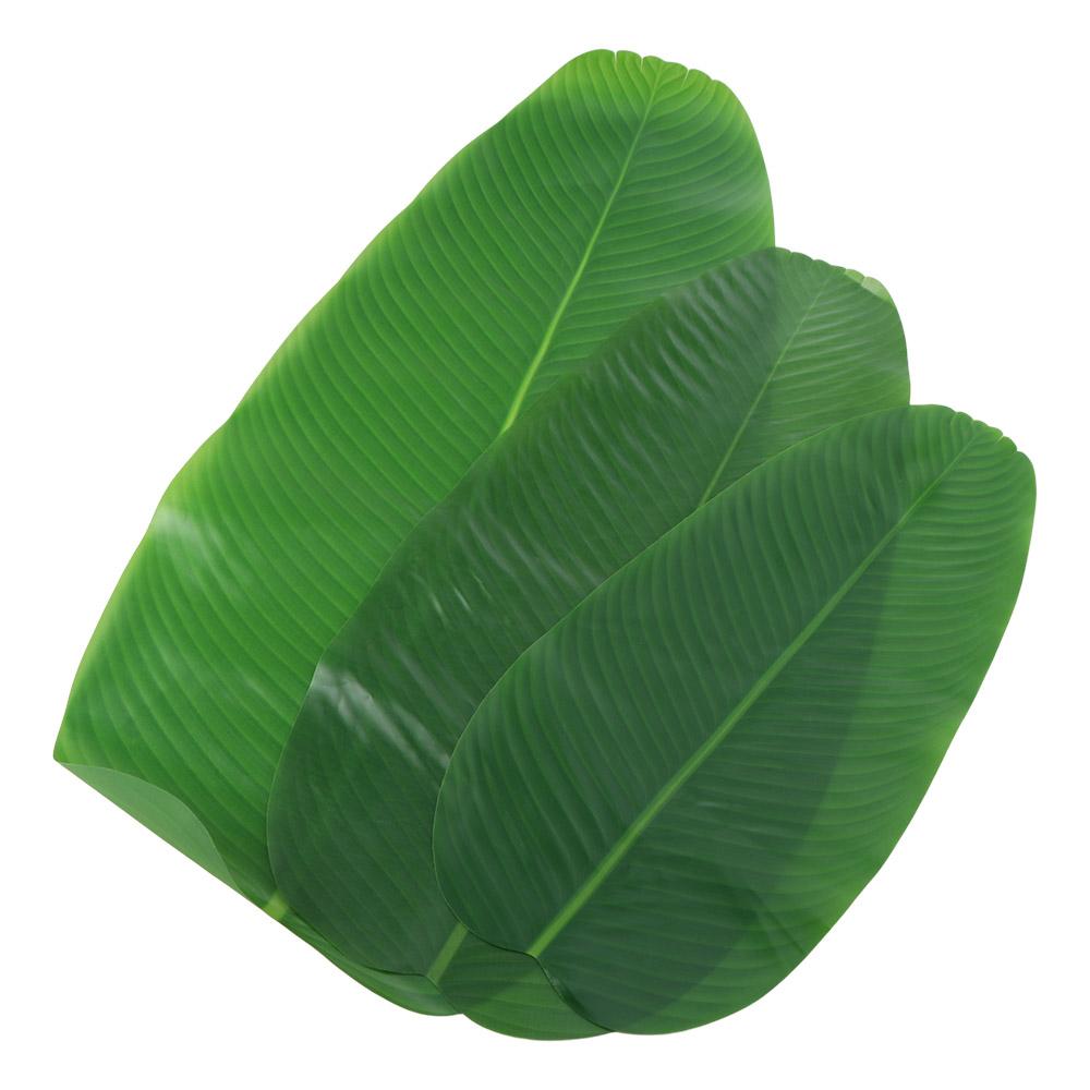 Large Faux Banana Leaf Tropical Green Plants Artificial Banana Leaf Place Mats Hawaiian Luau Party
