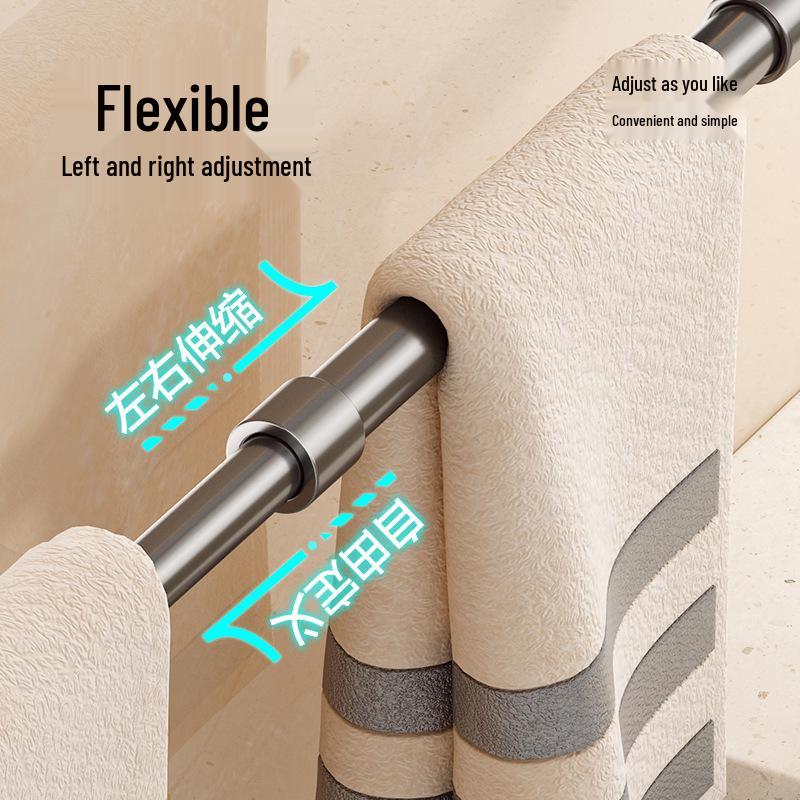 Retractable No-Drill Suction Cup Towel Rack for Bathroom and Toilet