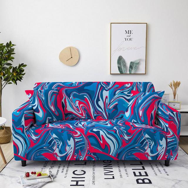 Kaufe Elastic Marbling Print Sofa Cover for Living Room Dustproof
