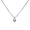 Silver Geometric Oval Pendant Necklace - Elegant High-End Design for Women