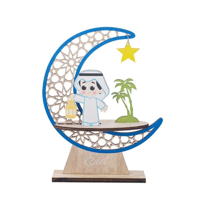 

Ramadans Wood Decorations Eid Mubarak Tabletop Ornament Ramadans Centerpieces Signs Ramadans Mubarak Party Supplies синій