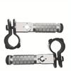 1 Pair Motorcycle Refitted Pedal CNC Aluminum Alloy Folding Pedal Electric Vehicle Safety Guard Bar with Foot Nails.
