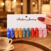 Color C-shaped acrylic earrings, European and American fashion personalized leopard print creative resin jewelry set