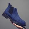 Fur Martin Boots Men's Round Head Platform Short Boots Medium Help Desert Boots Matte Casual Leather Chelsea Boots Men's Trend