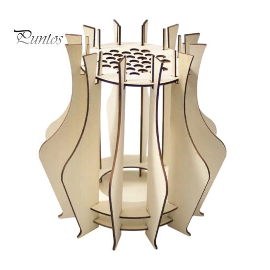 Creative Artistic Ornaments for Balcony Wooden Puzzle Flower Vase, Display Stand Flowers or Elegant Home Accents Courtyard Artificial Flowers,