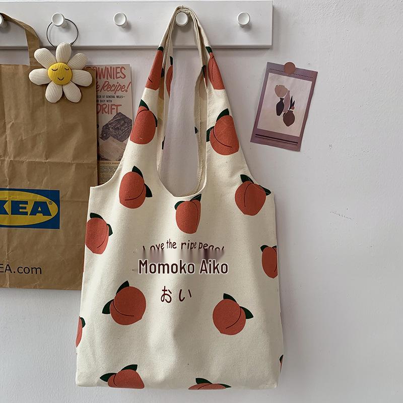 

Холщовая сумка-тоут большой вместимости в корейском стиле для женщин - Простой, универсальный дизайн, идеально подходящий для студентов