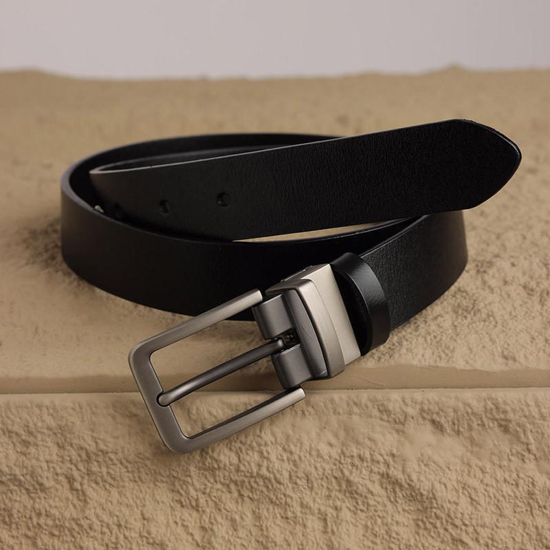

Кожаный деловой ремень для женщин и мужчин с регулируемой посадкой для офиса и официальной одежды чёрный