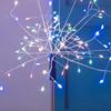 Mini Table Starburst Silver Lights Battery & USB Operated LED Christmas Starburst Firework Lamp for Xmas Party Home Decor