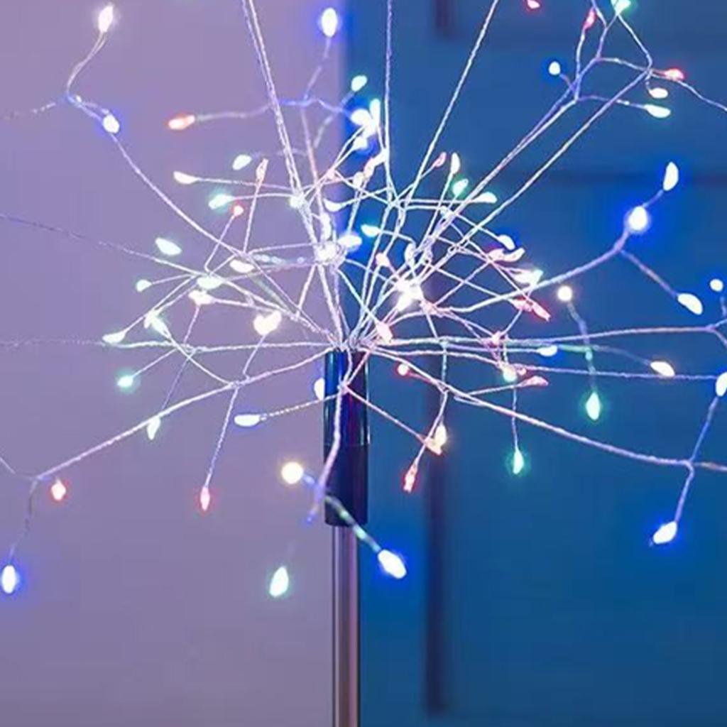Mini Table Starburst Silver Lights Battery & USB Operated LED Christmas Starburst Firework Lamp for Xmas Party Home Decor