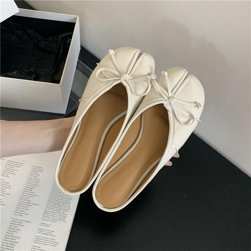 Fashion Bailamos Women Slippers Tabi Ninja Shoes Woman Microfiber Leather Comfy Slides Split Toe Flats Soft Bottom Loafers 2024 New Fash