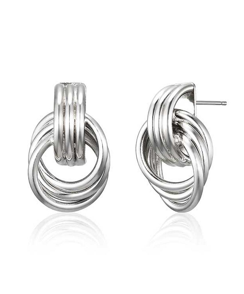 Geigerjewelry Two-Round Bold Earrings Gisvee144 (Silver 925 Pin)