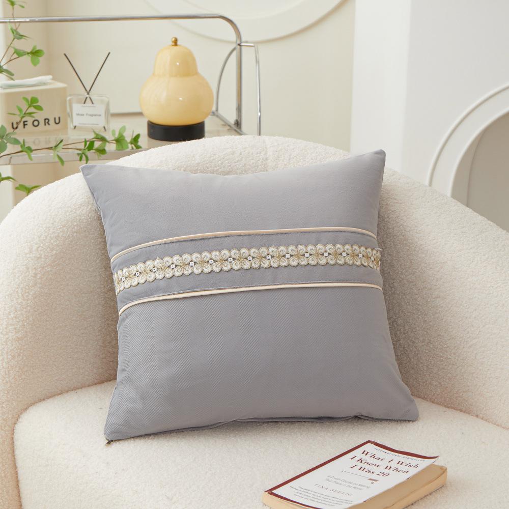 

Craft Style Sofa Backrest, Light Luxury Style, High-end Bedside Cushion 45x45cm Pillow Cover