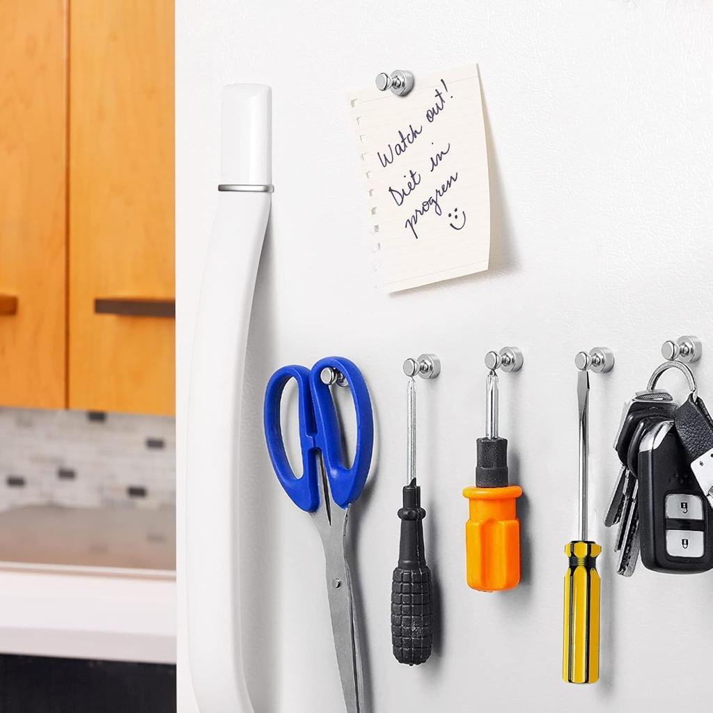 4Pack Fridge Magnet, Push Pin Magnets, Strong Rare Earth Magnets for Whiteboard Refrigerator, Small Neodymium Magnets for Kitchen Home