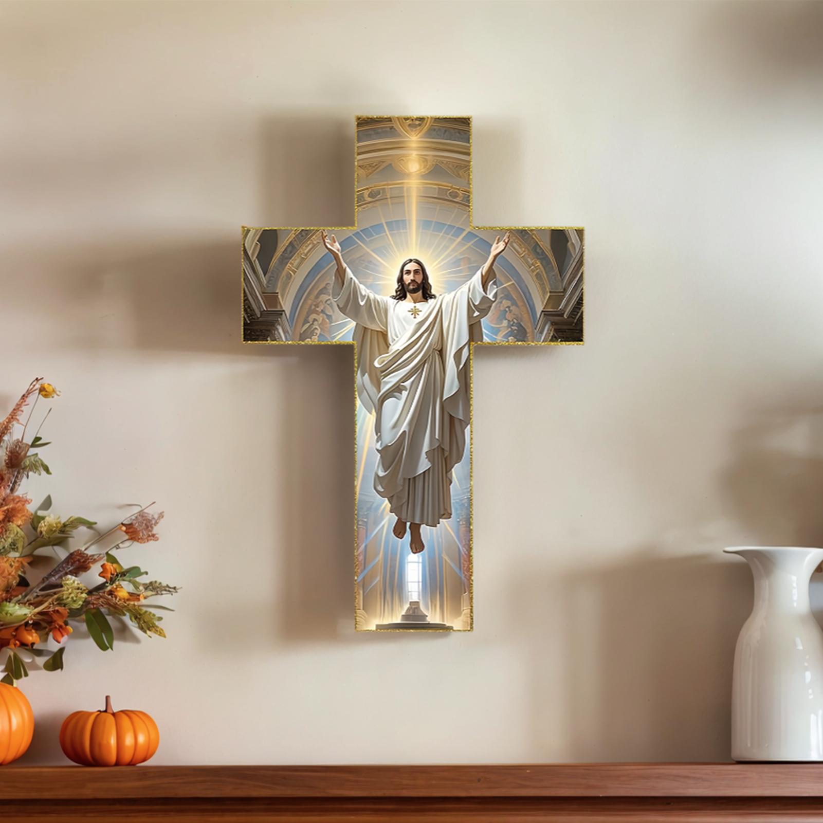 

Cross Wall Decor Wooden Jesus Vintage Home Decor Religious Blessed Christ Cross Hanger For Christmas Entryway Hallway Bedroom China Mainland