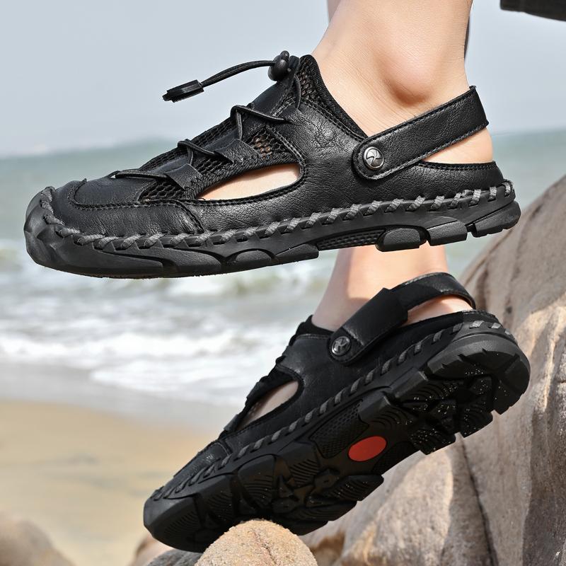 Men's Handmade Sandals Hand-stitched Summer Men Sandals Breathable Outdoor Men Beach Sandals