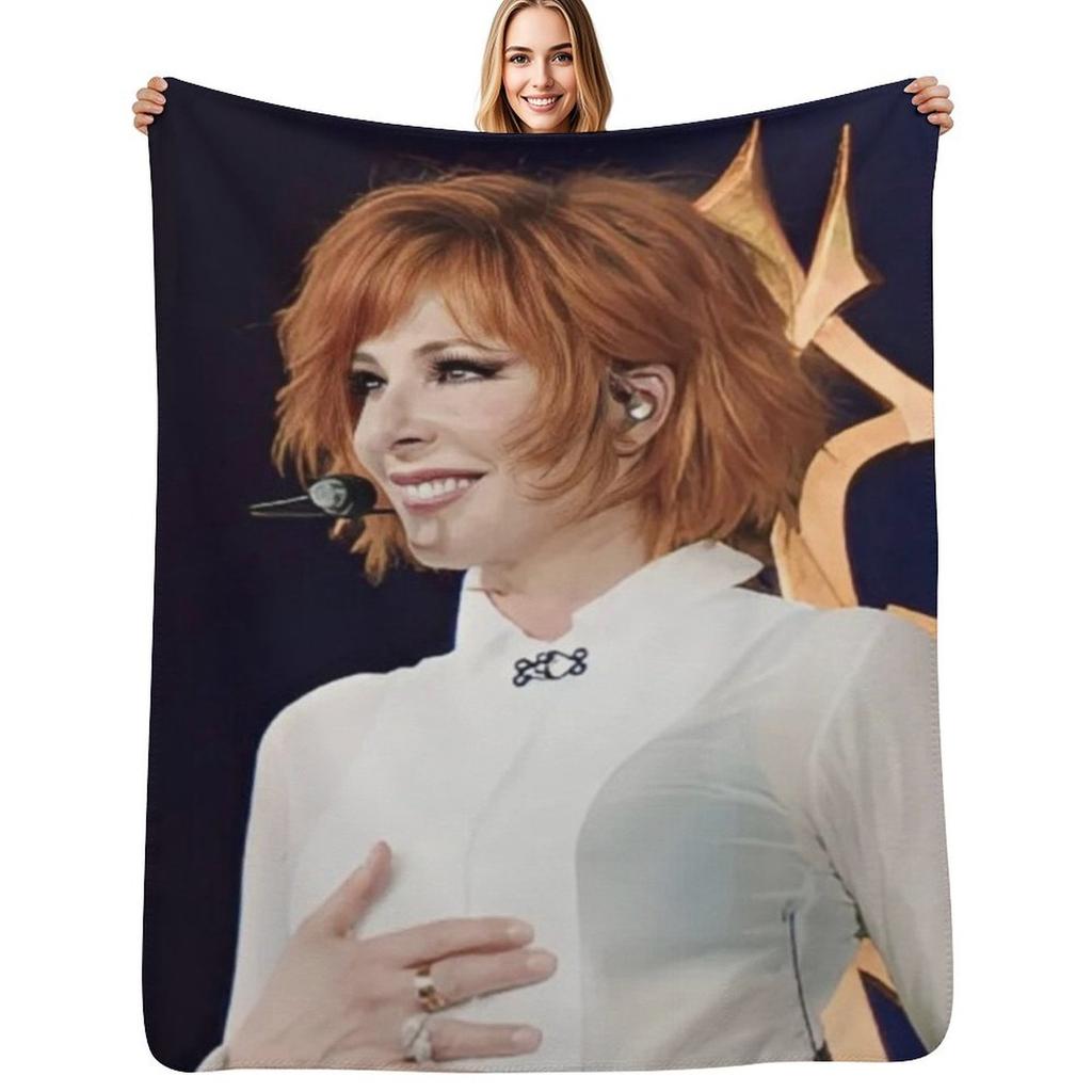 Mylene Farmer Nevermore 2024 Throw Blanket Warm Flannel Blanket for Couch Chair Bedroom